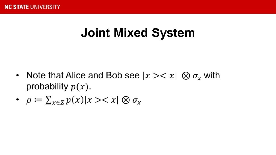 Joint Mixed System • 