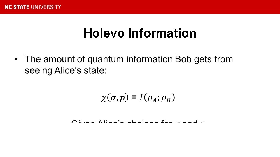 Holevo Information • 