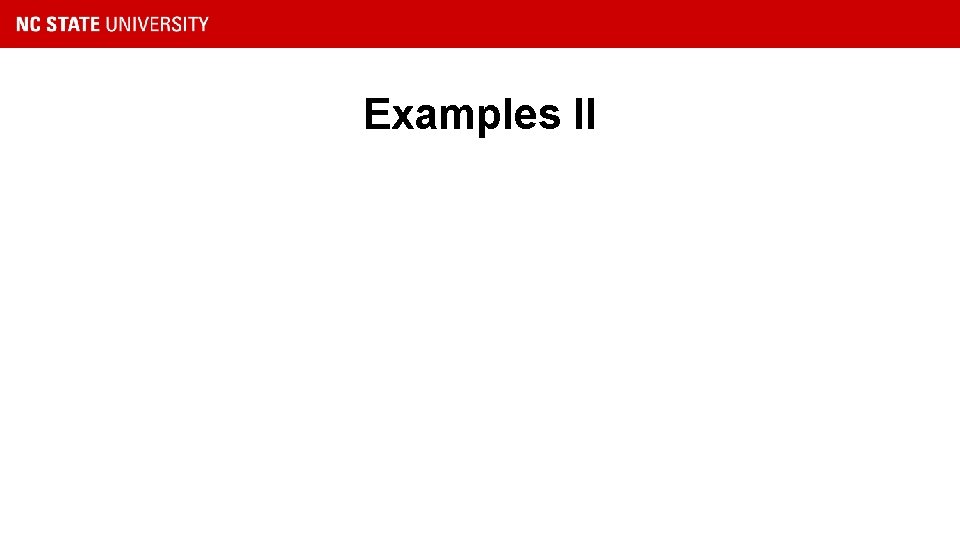 Examples II 