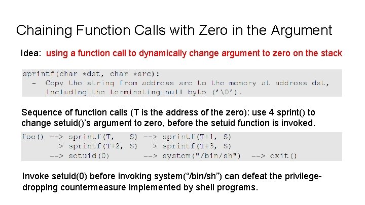 Chaining Function Calls with Zero in the Argument Idea: using a function call to