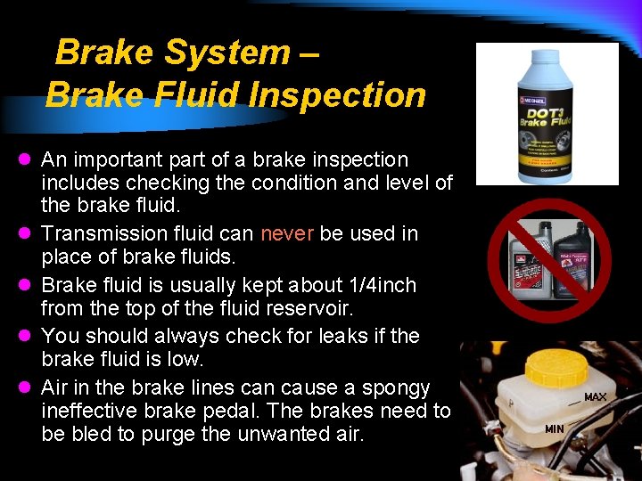 Brake System – Brake Fluid Inspection l An important part of a brake inspection