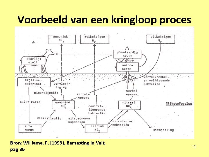 Voorbeeld van een kringloop proces Bron: Williame, F. (1993), Bemesting in Velt, pag 86