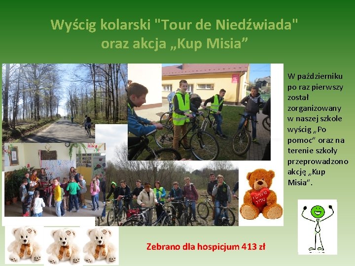 Wyścig kolarski "Tour de Niedźwiada" oraz akcja „Kup Misia” W październiku po raz pierwszy