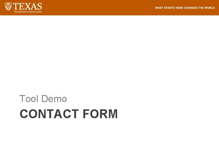 Tool Demo CONTACT FORM 