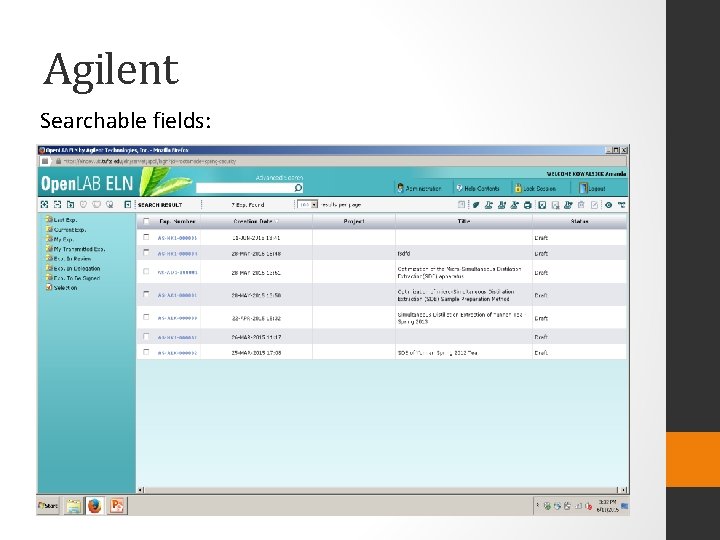 Agilent Searchable fields: 