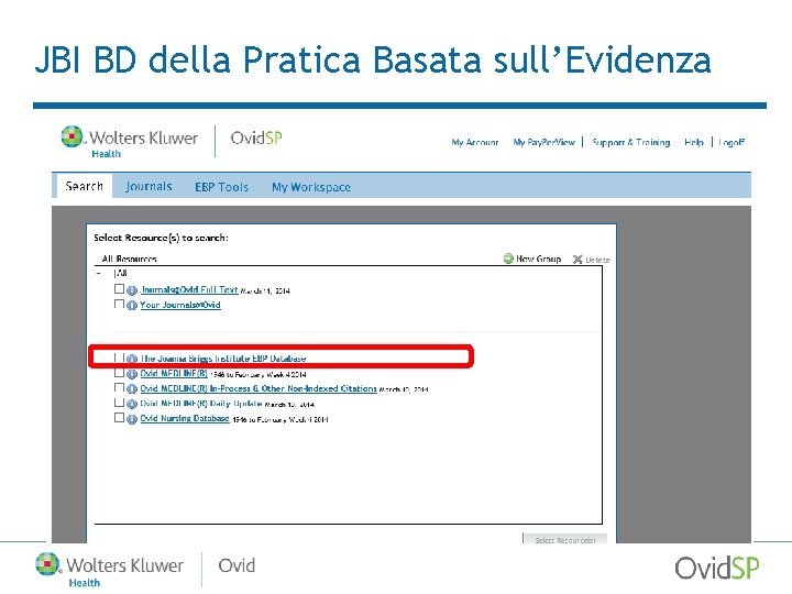 JBI BD della Pratica Basata sull’Evidenza 