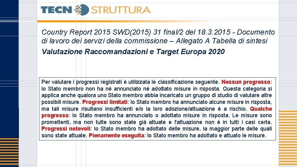 Country Report 2015 SWD(2015) 31 final/2 del 18. 3. 2015 - Documento di lavoro