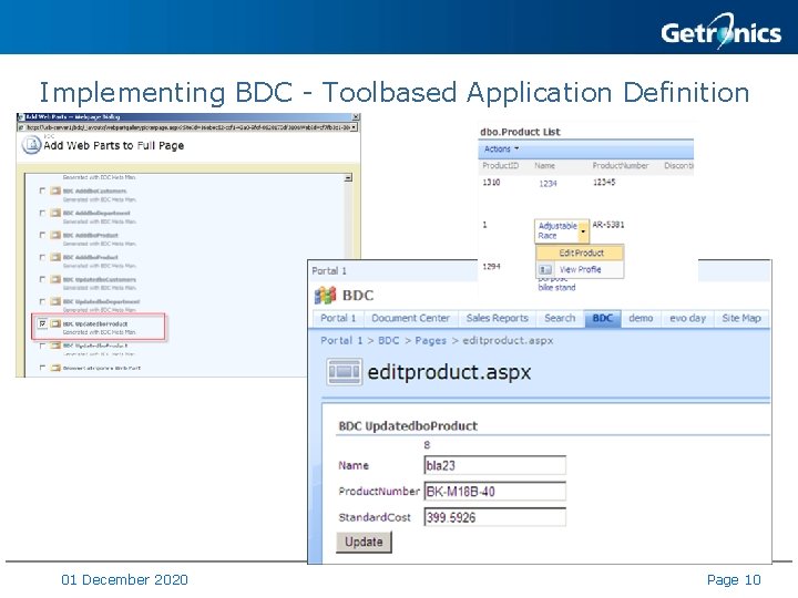 Implementing BDC - Toolbased Application Definition 01 December 2020 Page 10 
