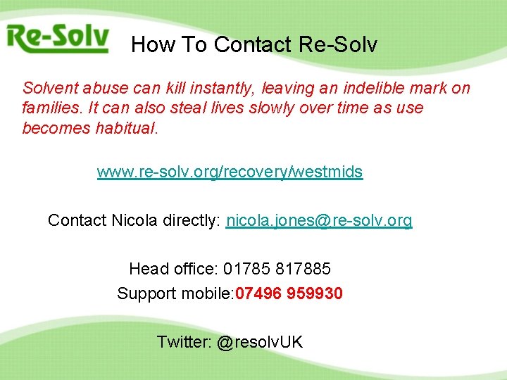 How To Contact Re-Solvent abuse can kill instantly, leaving an indelible mark on families. How To Contact Re-Solvent abuse can kill instantly, leaving an indelible mark on families.