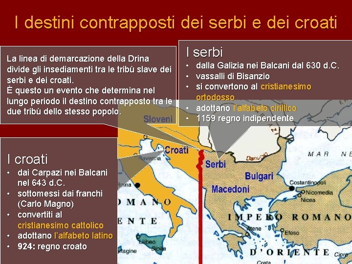 I destini contrapposti dei serbi e dei croati La linea di demarcazione della Drina