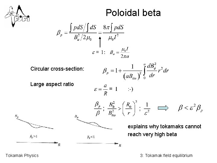 Poloidal beta Circular cross-section: Large aspect ratio explains why tokamaks cannot reach very high