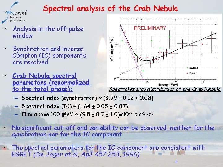 Spectral analysis of the Crab Nebula • Analysis in the off-pulse window • Synchrotron