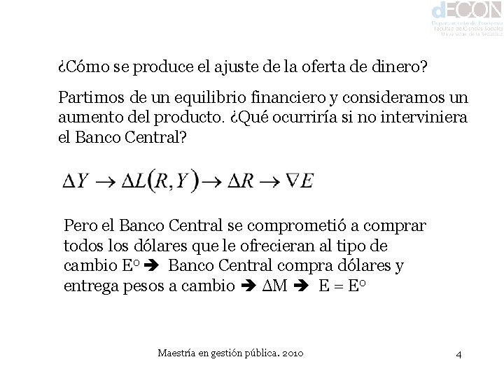 El equilibrio general con tipo de cambio fijo