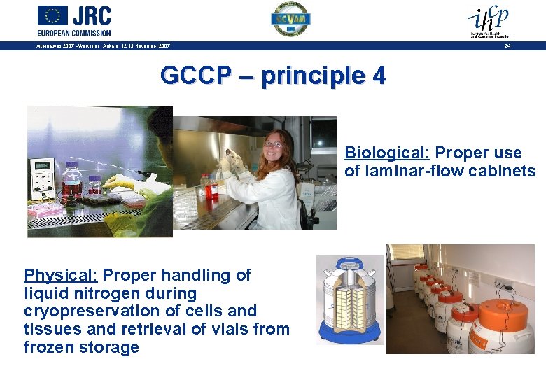 24 Alternatives 2007 –Workshop, Ankara, 12 -13 November 2007 GCCP – principle 4 Biological: