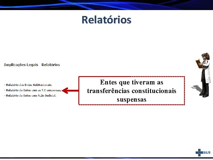 Relatórios Entes que tiveram as transferências constitucionais suspensas 