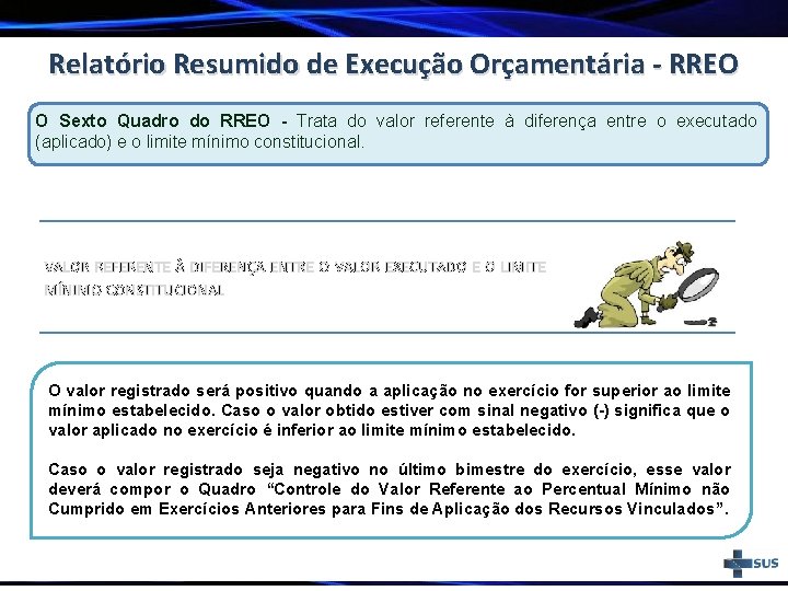 Relatório Resumido de Execução Orçamentária - RREO O Sexto Quadro do RREO - Trata