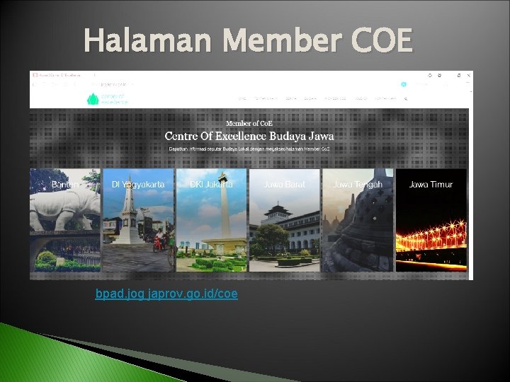 Halaman Member COE bpad. jog japrov. go. id/coe 