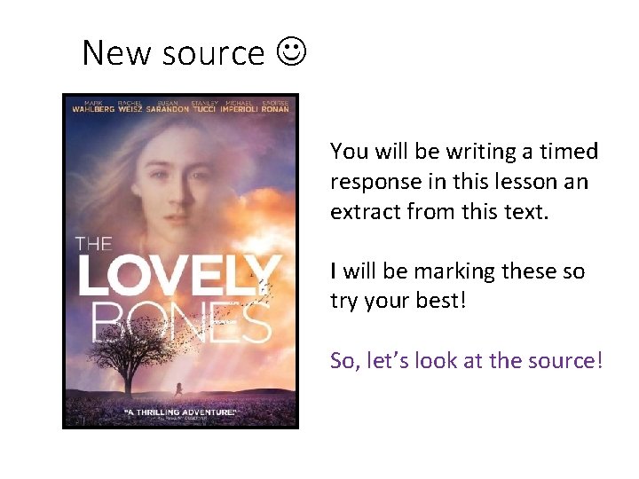 New source You will be writing a timed response in this lesson an extract