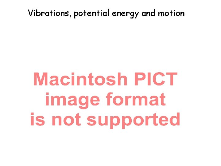 Vibrations, potential energy and motion 
