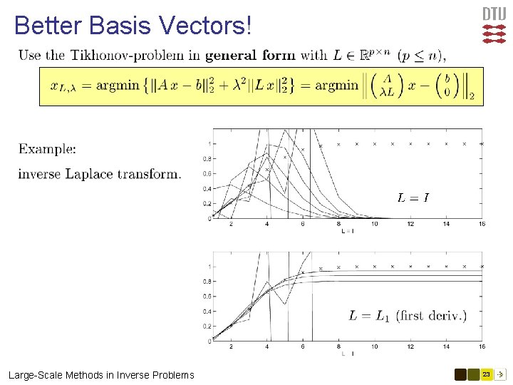 Better Basis Vectors! Large-Scale Methods in Inverse Problems 23 