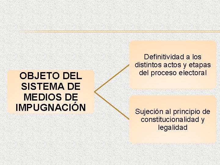 OBJETO DEL SISTEMA DE MEDIOS DE IMPUGNACIÓN Definitividad a los distintos actos y etapas