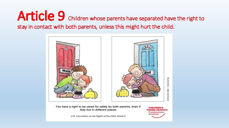 Article 9 Children whose parents have separated have the right to stay in contact