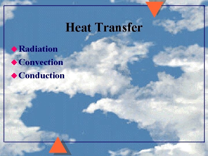 Heat Transfer u Radiation u Convection u Conduction Heat Transfer u Radiation u Convection u Conduction