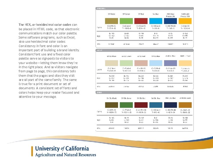 The HEX, or hexidecimal color codes can be placed in HTML code, so that