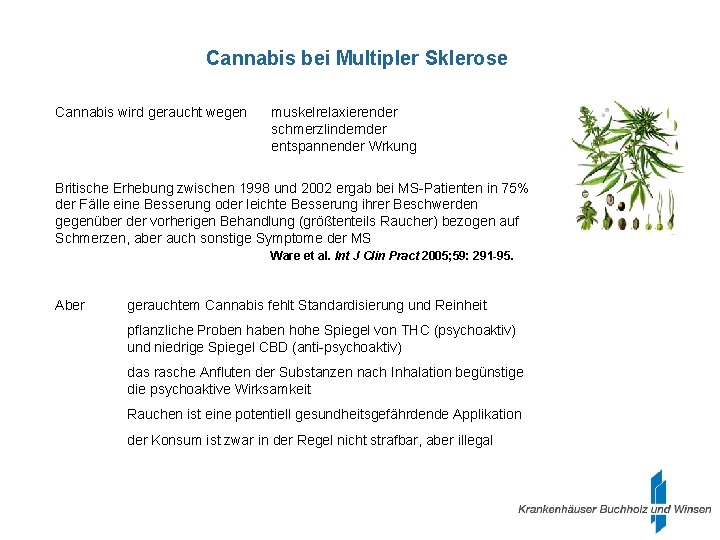 Cannabis bei Multipler Sklerose Cannabis wird geraucht wegen muskelrelaxierender schmerzlinder entspannender Wrkung Britische Erhebung