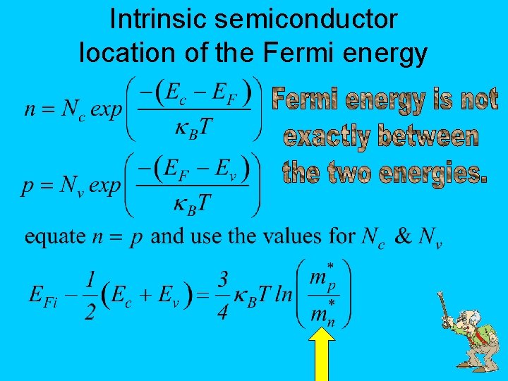 Intrinsic semiconductor location of the Fermi energy 