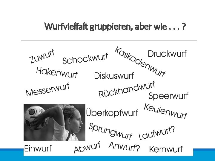 Wurfvielfalt gruppieren, aber wie. . . ? 