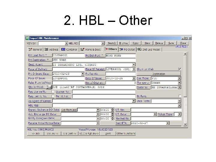 2. HBL – Other 