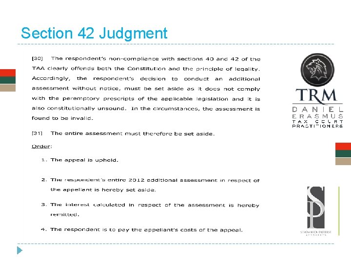 Section 42 Judgment 