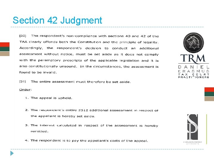 Section 42 Judgment Section 42 Judgment