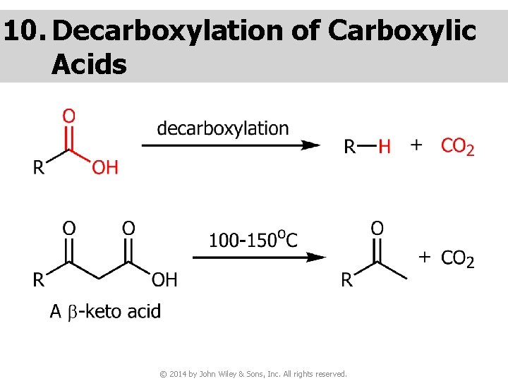 10. Decarboxylation of Carboxylic Acids © 2014 by John Wiley & Sons, Inc. All