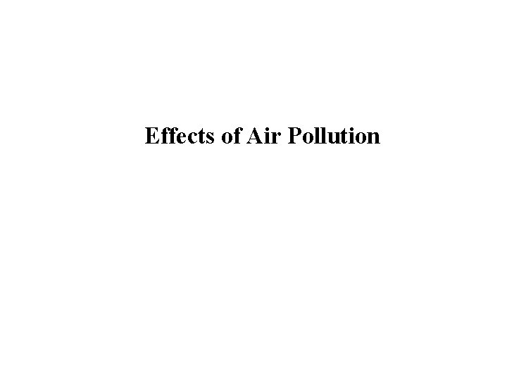 Effects of Air Pollution 