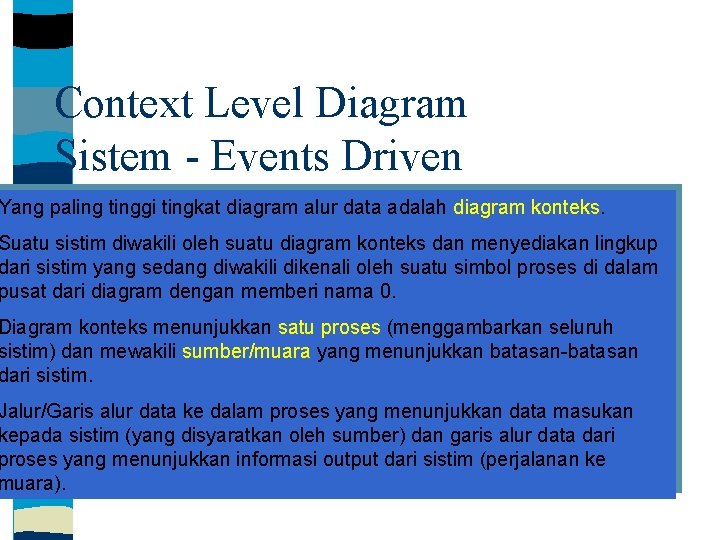 Context Level Diagram Sistem - Events Driven Yang paling tinggi tingkat diagram alur data