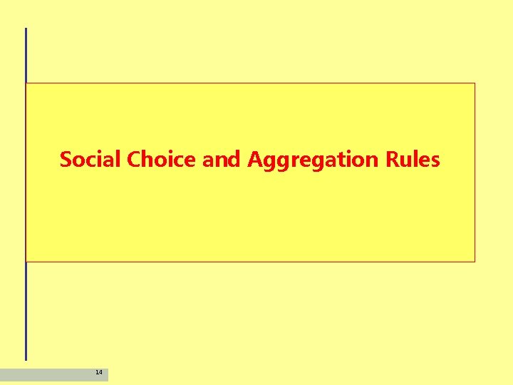 Social Choice and Aggregation Rules 14 