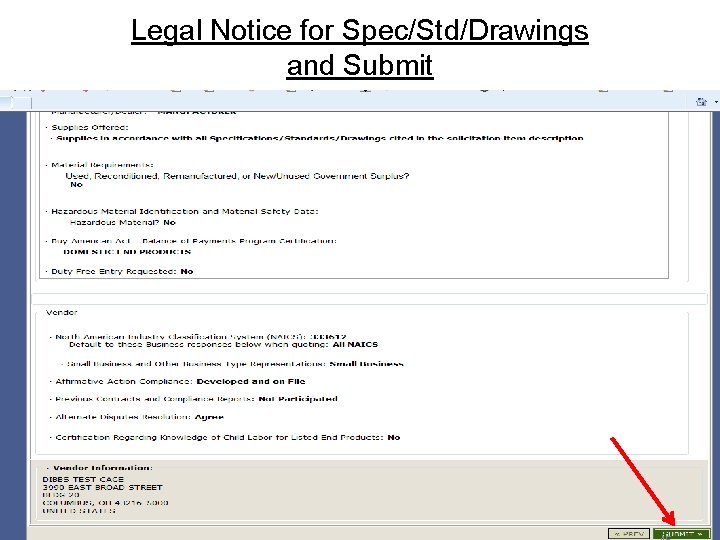 Legal Notice for Spec/Std/Drawings and Submit 45 