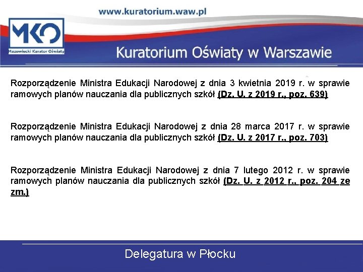 Rozporządzenie Ministra Edukacji Narodowej z dnia 3 kwietnia 2019 r. w sprawie ramowych planów