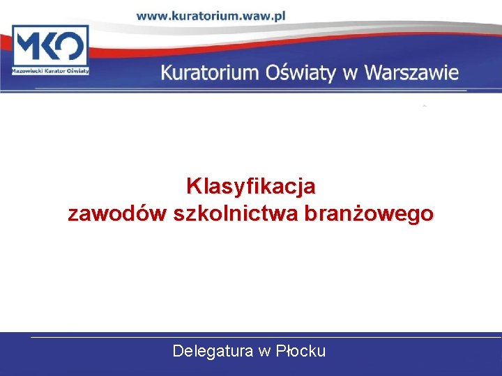 Klasyfikacja zawodów szkolnictwa branżowego Delegatura w Płocku 