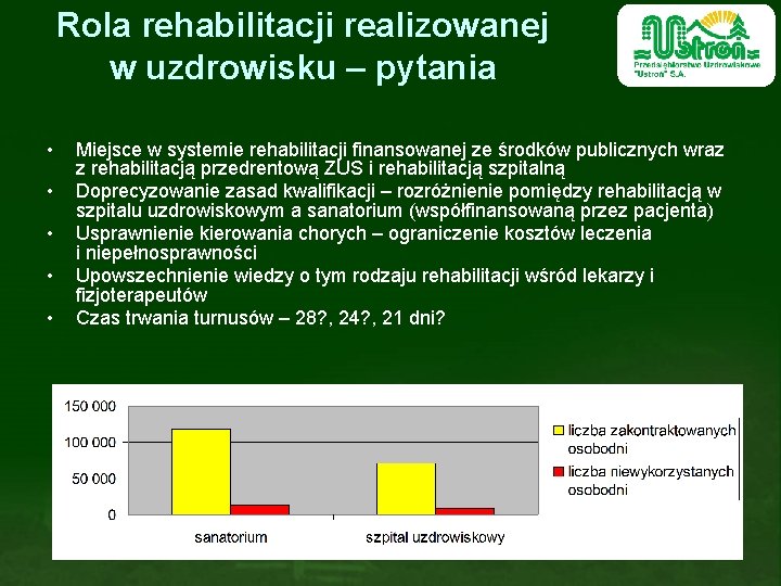 Rola rehabilitacji realizowanej w uzdrowisku – pytania • • • Miejsce w systemie rehabilitacji