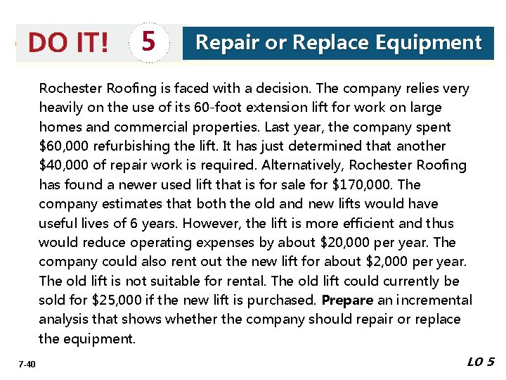 5 Repair or Replace Equipment Rochester Roofing is faced with a decision. The company