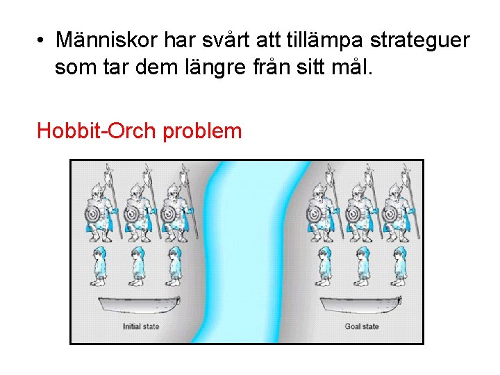  • Människor har svårt att tillämpa strateguer som tar dem längre från sitt