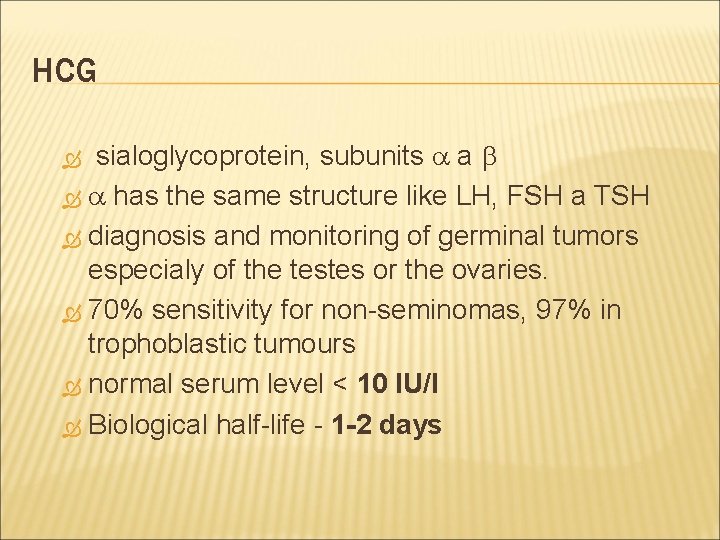 HCG sialoglycoprotein, subunits a a b a has the same structure like LH, FSH