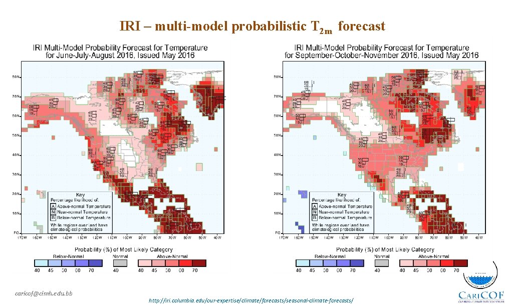 IRI – multi-model probabilistic T 2 m forecast caricof@cimh. edu. bb http: //iri. columbia.