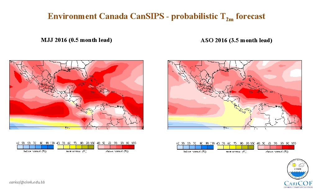 Environment Canada Can. SIPS - probabilistic T 2 m forecast MJJ 2016 (0. 5