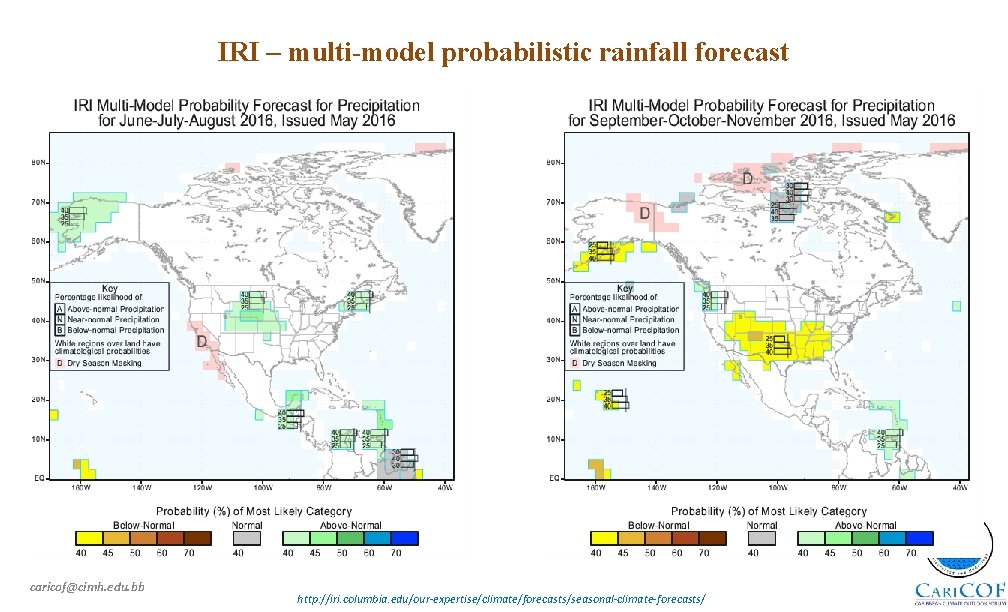IRI – multi-model probabilistic rainfall forecast caricof@cimh. edu. bb http: //iri. columbia. edu/our-expertise/climate/forecasts/seasonal-climate-forecasts/ 
