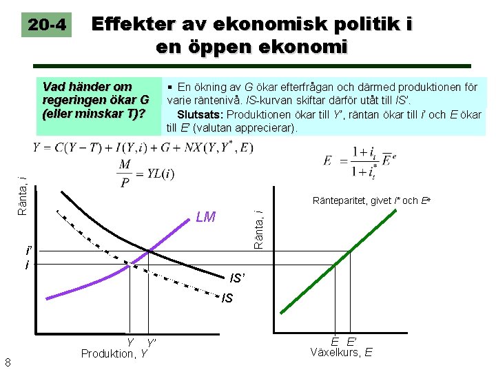 Effekter av ekonomisk politik i en öppen ekonomi Ränta, i Vad händer om regeringen