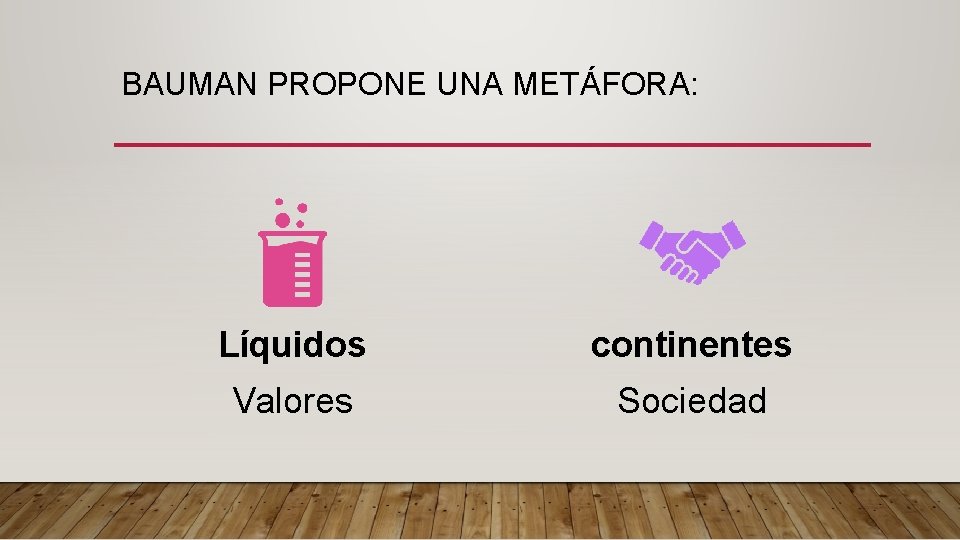 BAUMAN PROPONE UNA METÁFORA: Líquidos continentes Valores Sociedad 